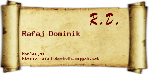 Rafaj Dominik névjegykártya